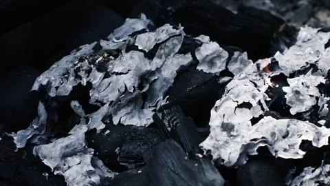 Slow motion burning fire flame, closeup night bonfire, fireplace, campfire, bbq Video stock 246954967