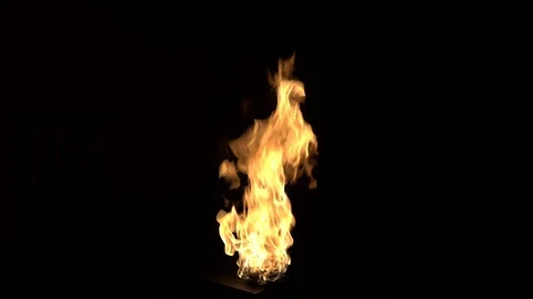 Slow motion burning gas flame blast isolated on black background. Stock Footage 75147865