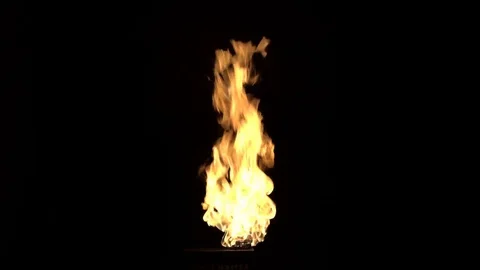 Slow motion burning gas flame blast isolated on black background. Stock Footage 75147870