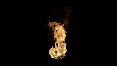 Slow motion burning gas flame blast isolated on black background. Stock Footage 75148009