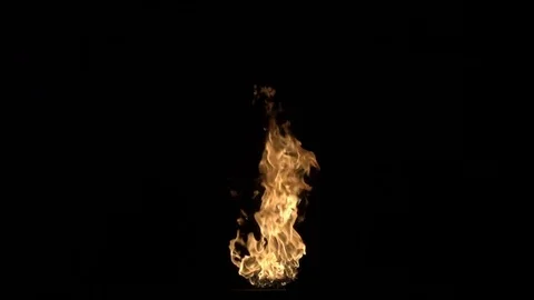 Slow motion burning gas flame blast isolated on black background. Stock Footage 75148014
