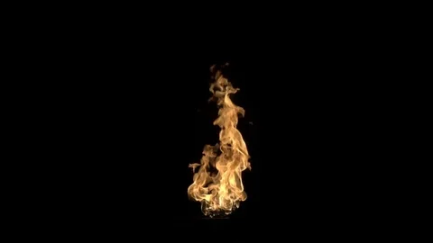 Slow motion burning gas flame blast isolated on black background. Stock Footage 75148120