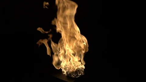 Slow motion burning gas flame blast isolated on black background. Stock Footage 75148337
