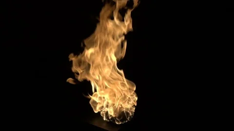 Slow motion burning gas flame blast isolated on black background. Stock Footage 75148401