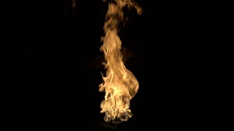 Slow motion burning gas flame blast isolated on black background. Stock Footage 75148715