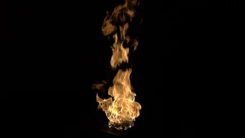 Slow motion burning gas flame blast isolated on black background. Stock Footage 75148790