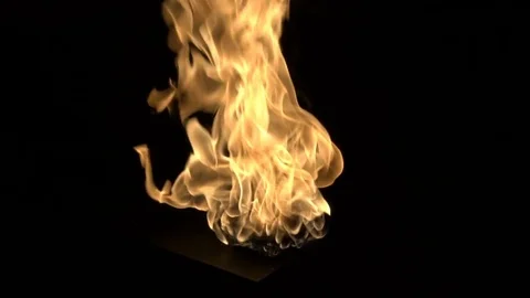 Slow motion burning gas flame blast isolated on black background. Stock Footage 75148833