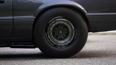 Slow Motion Burning Rubber, Muscle Car Stock Footage 40995034