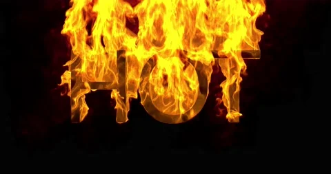 Slow-Motion Burning Text (4320p 23.976) Stock Footage 230863747