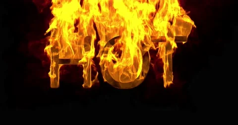 Slow-Motion Burning Text (4320p 29.97) Stock Footage 230864255