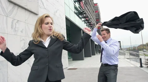 Slow Motion Of Business Couple Dancing Stock Footage 35250525