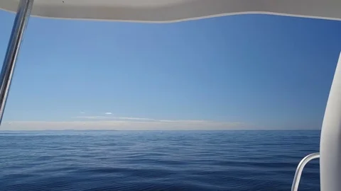 Slow motion calm open blue water viewed from boat in virgin Islands Stock Footage 71956836