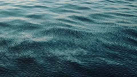 Slow Motion Calm Waves Ocean Water with Ripple Effect Stock Footage 214150933