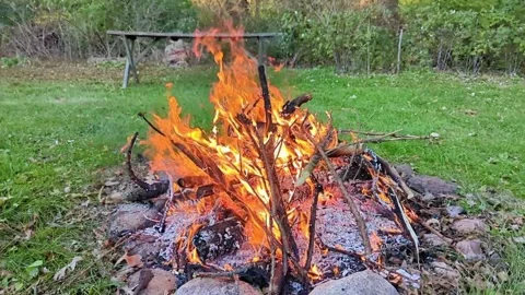 Slow Motion Campfire Background Stock-Footage 277417125