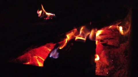 Slow motion campfire close up 스톡 동영상 155419874
