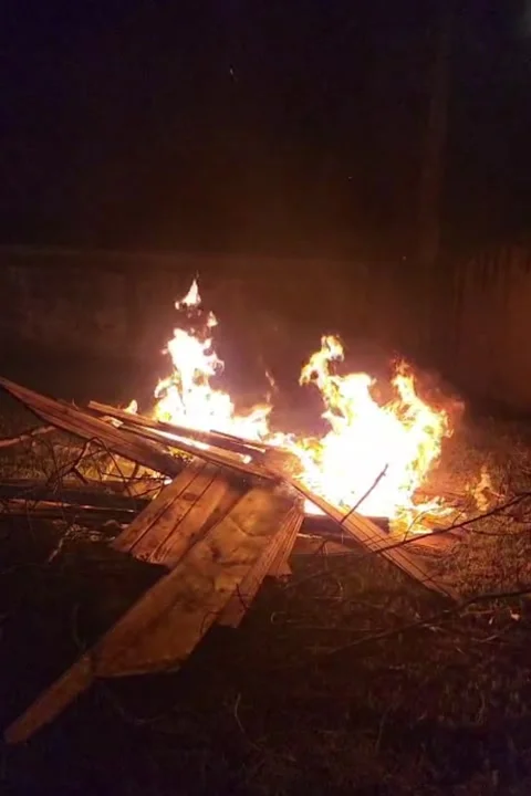 Slow Motion Campfire - Fire Dancing Stock Footage 325084140