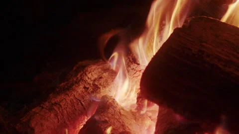 Slow Motion Campfire Stock Footage 140525617