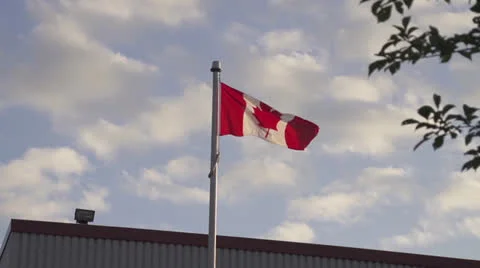 Slow Motion Canadian Flag in the Wind.mp4 Stock-Footage 25602997