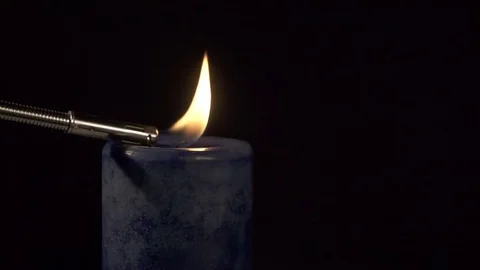 Slow Motion Candle Lighting 1 Stock Footage 77151132