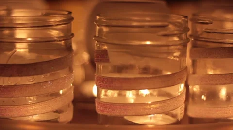 Slow motion candles flickering 库存影片 35765964