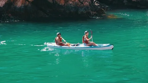 Slow Motion Canoe / Kayak Stock Footage 85370881