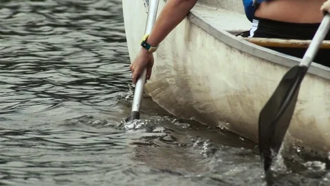 Slow Motion Canoe Paddle Stock Footage 70346799