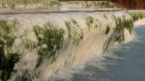 The slow motion captures the magical thermal springs of Saturnia, Tuscany 库存影片 127879082