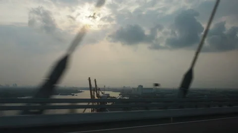 Slow motion, Car crossing River. Stock Footage 48189333