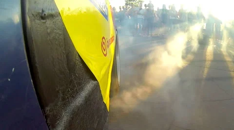 Slow motion. Car Drifting And Burning Tires Stock Footage 54059262