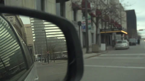 Slow motion car pov downtown Cleveland Video stock 33236402