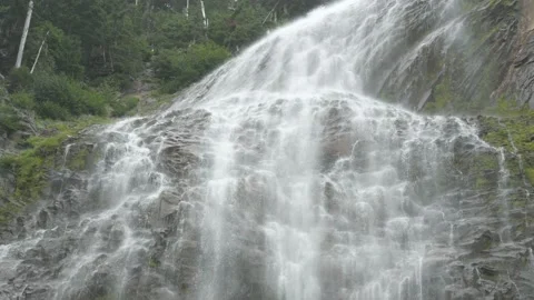 Slow Motion Cascading Misty Waterfall, 4K Stock Footage 160445716
