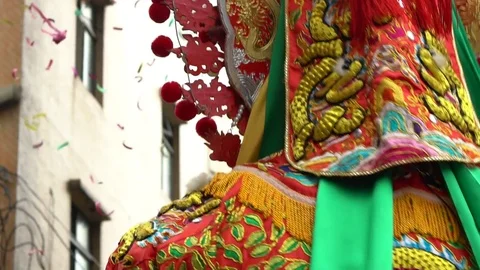 Slow motion Celebration of Matsu God. Traditional parade taiwanese Gods -Dan Stock Footage