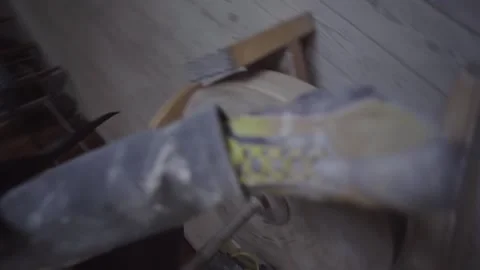 Slow motion. Ceramics studio. Potter at work 库存影片 143377029
