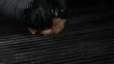 Slow motion of Chef Cooking in the Kitchen, Restaurant wok fire cooking Close up Stock Footage 142893705