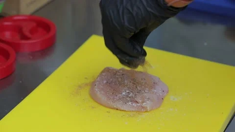 Slow motion of Chef Cooking in the Kitchen, Restaurant wok fire cooking Close up Stock Footage 142901150