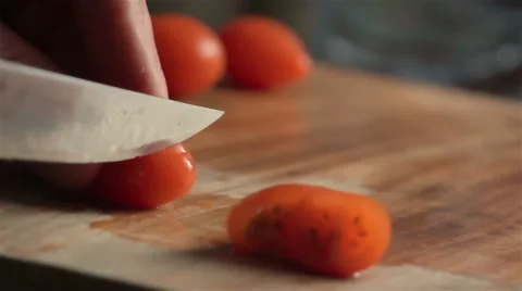 Slow motion of cherry tomatoes Видео 47081663