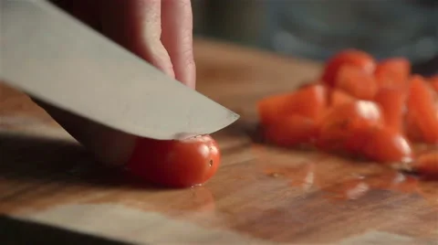 Slow motion of cherry tomatoes Видео 47081783