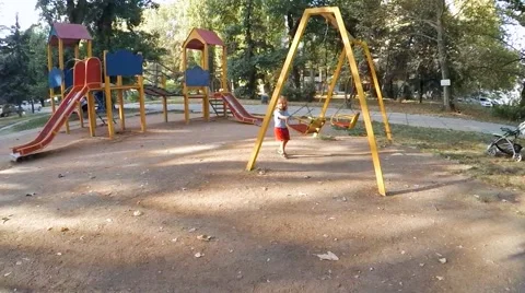 SLOW MOTION.  Children at the playground Video stock 63250155