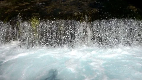 Slow Motion Churning River Water Stock Footage 80004557