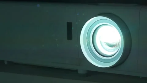 Slow Motion Cinema hall. Projector in operation.Dust is visible in rays of light Stock Footage 286700248