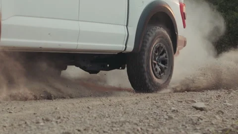 Slow Motion Cinematic Ford Raptor Drifting Forest Stock Footage 247662564