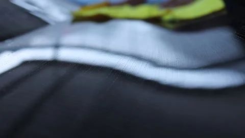 Slow Motion of Cleaning Drying Car Carbon Trunk Stock Footage 154823052