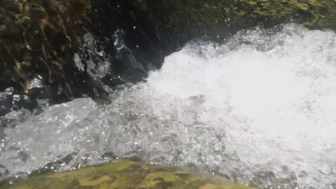 Slow motion of a clear and fresh river cascade Stock Footage 323149873