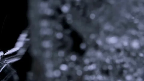 Slow motion. Clear fresh drinking water filling glass. Quenching thirst conce Stock Footage 265847781