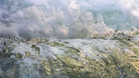 Slow motion of clear river stream.  Stock Footage 274489703