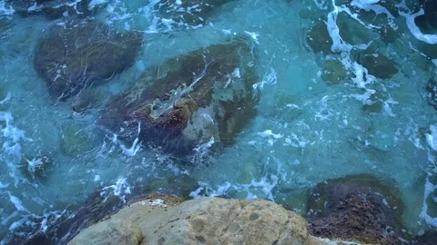 Slow motion, clear turquoise water in the ocean Stock Footage 112210337