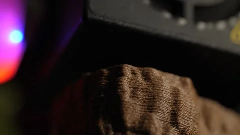 A slow motion clip if the illuminated needle in an operational 3D printer Video stock 201226888