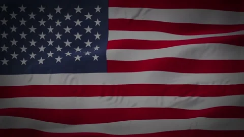 SLOW MOTION CLOSE UP: American flag waving proudly in the wind, representing Stock Footage 150769316