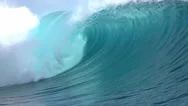 Slow Motion Close Up: Big Teahopoo Wave Breaking And Splashing Stock Footage