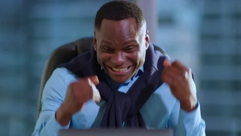 Slow motion close-up of a black man in the office, a black man in the office Stock Footage 262811202